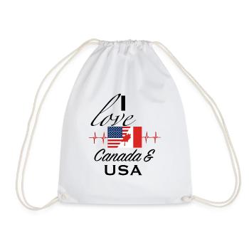 Ich liebe Kanada USA Amerika Geschenk - Turnbeutel - Weiß - Vorne