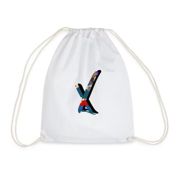 X Initial - Drawstring Bag - white - Front