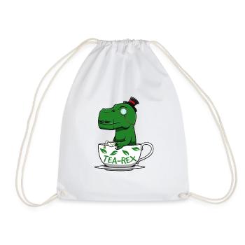 Tea-Rex Dino Tyrannosaurus - Drawstring Bag - white - Front