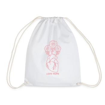 love more - Drawstring Bag - white - Front