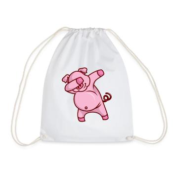 Dabbing Pig Dab Sau Children's Gift Idea - Drawstring Bag - white - Front