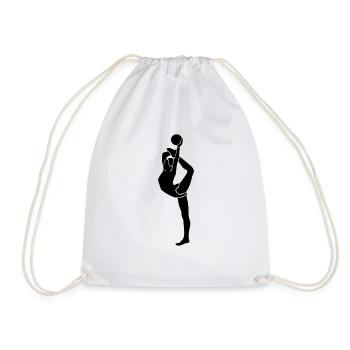 Rhythmic gymnastics with ball - Drawstring Bag - white - Front