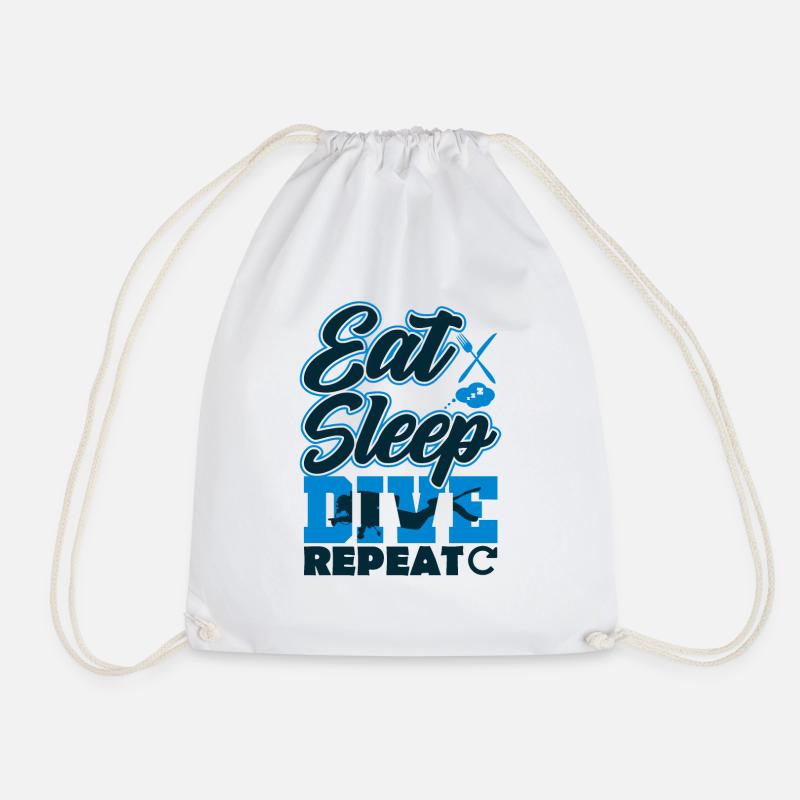 Eat Sleep Dive Repeat Tauchen - Turnbeutel - Weiß