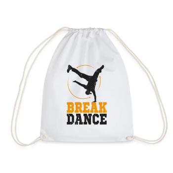break dancing - Drawstring Bag - white - Front