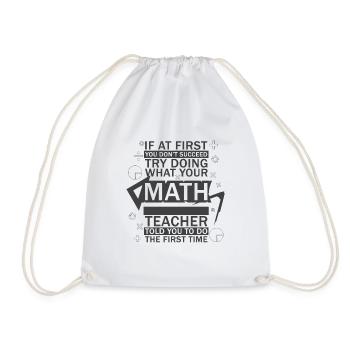 Math teacher funny nerdy - Drawstring Bag - white - Front