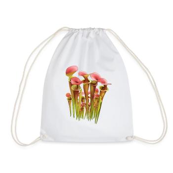 Garden Carnivorous Sleeve Lance Sarracenia - Drawstring Bag - white - Front