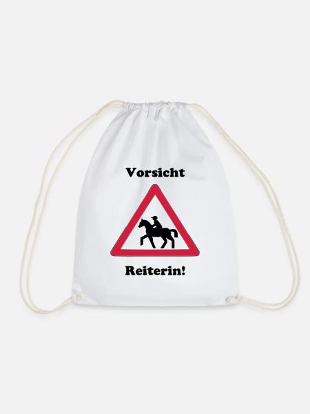 Pferde Reiter reiten - Turnbeutel - Weiß
