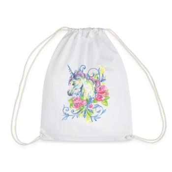 EINHORN AQUARELL - Turnbeutel - Weiß - Vorne