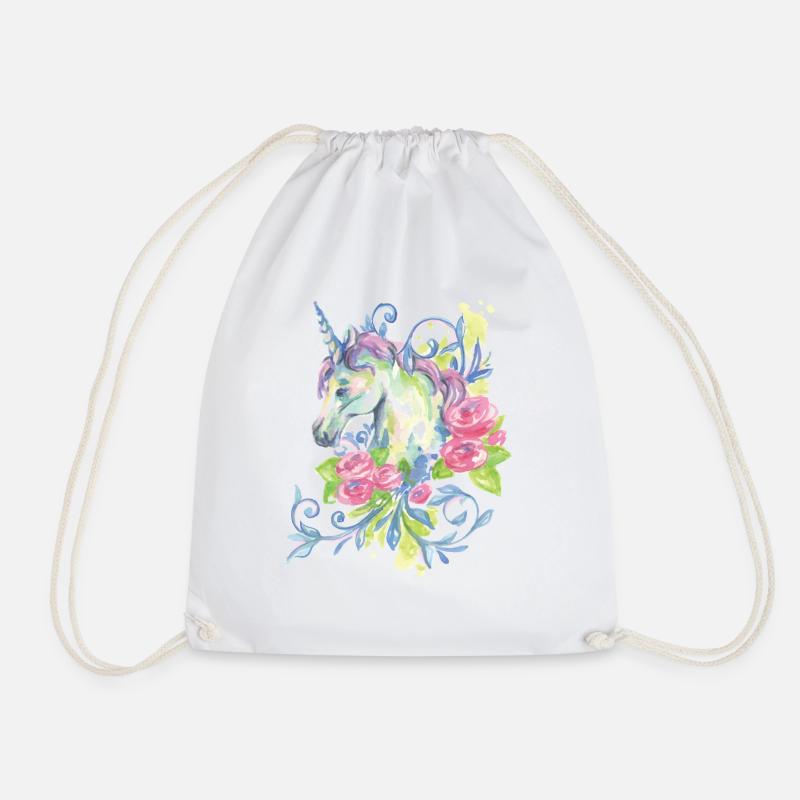 EINHORN AQUARELL - Turnbeutel - Weiß