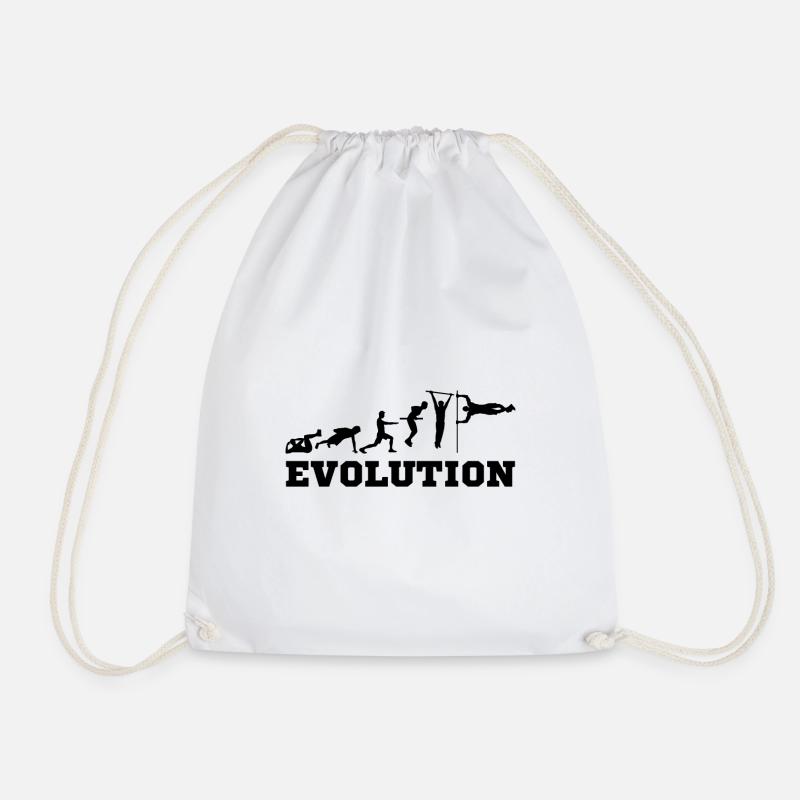 Calisthenics Evolution - Drawstring Bag - white
