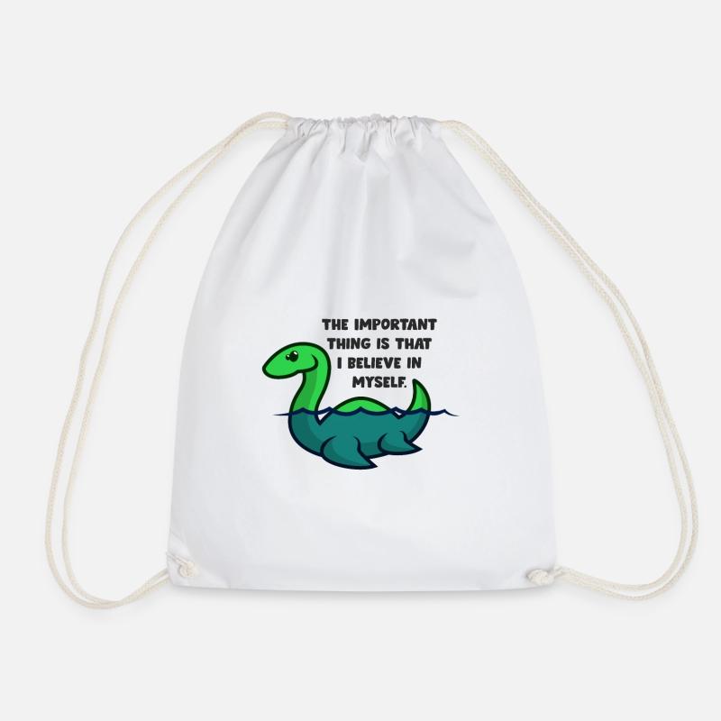 Monster Loch Ness - Drawstring Bag - white