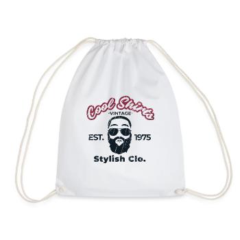 hipster - Drawstring Bag - white - Front