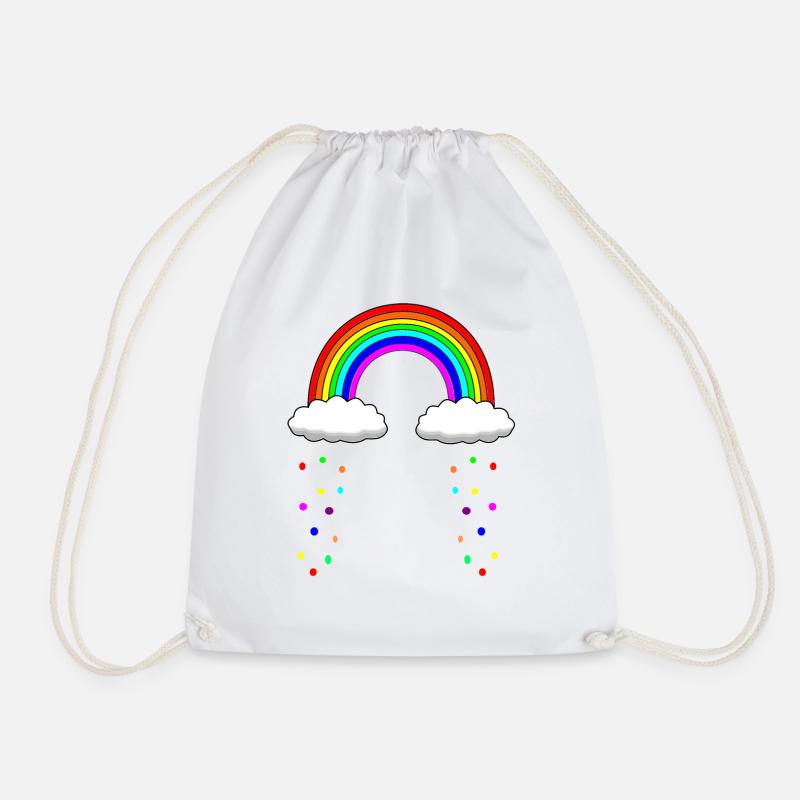 Regenbogen Konfetti bunt Wolke Kostüm Fasching Kar - Turnbeutel - Weiß