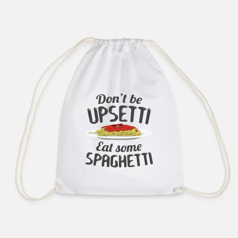 Don't Be Disappointed Eat Spaghetti Funny - Drawstring Bag - white