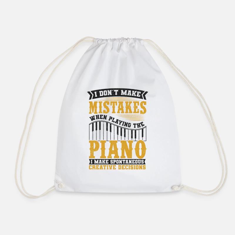 piano - Drawstring Bag - white