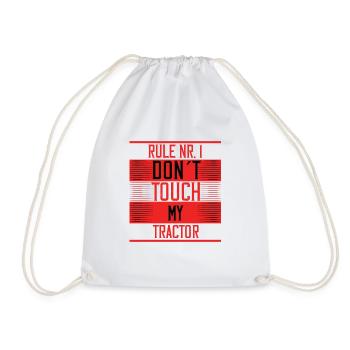 DONT TOUCH MY TRACTOR - Drawstring Bag - white - Front