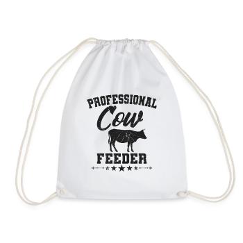 cow - Drawstring Bag - white - Front