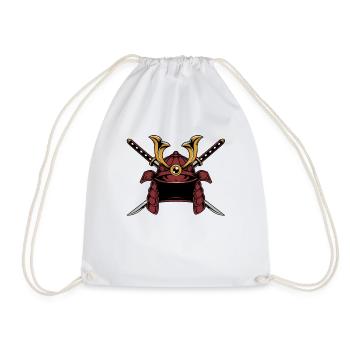 Chemise casque samouraï 7 vertus guerrier japonais - Sac de sport léger - blanc - Devant