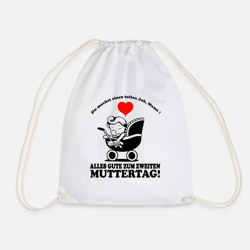 Muttertag Zweiten Baby Kinderwagen Herz - Turnbeutel - Weiß