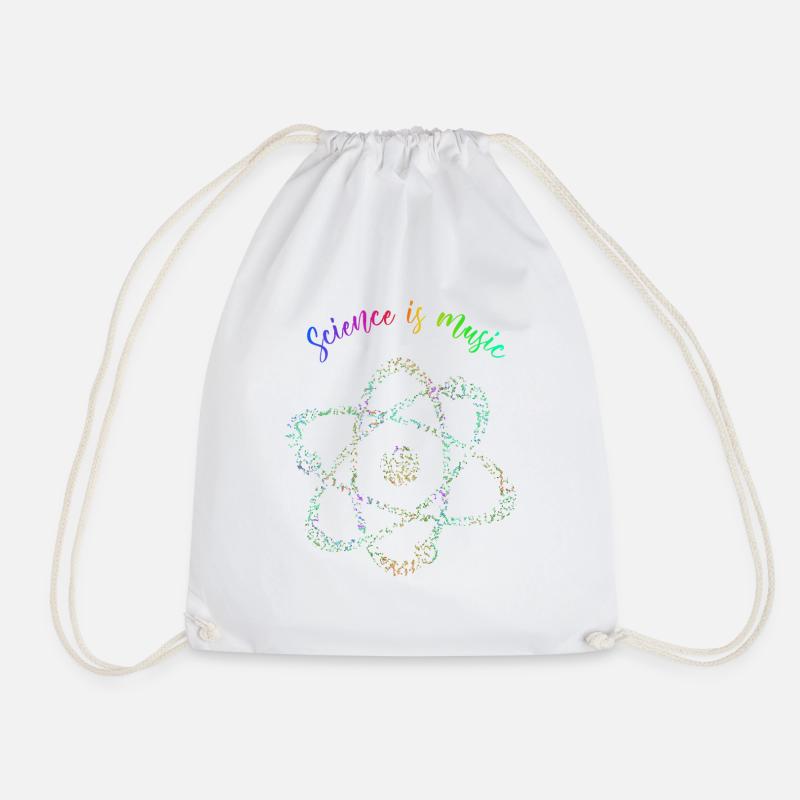 science is music - Drawstring Bag - white