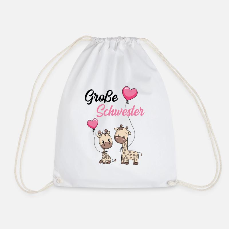 Große Schwester 2020 Giraffen - Turnbeutel - Weiß