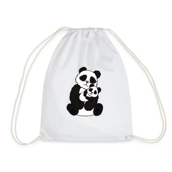 Netter Panda Bär Liebe Mama und Junges - Turnbeutel - Weiß - Vorne