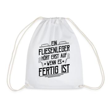 Fliesenleger - Turnbeutel - Weiß - Vorne
