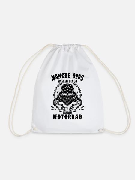 Motorrad Opa - Turnbeutel - Weiß