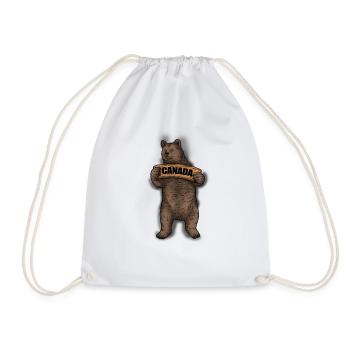 Grizzly Bear Tshirt Canada Shirt Souvenir Canada - Drawstring Bag - white - Front