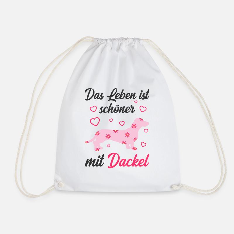 Dackel - Turnbeutel - Weiß