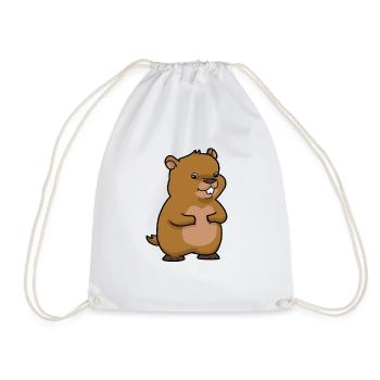 Marmotte chemise rongeur marmotte castor - Sac de sport léger - blanc - Devant