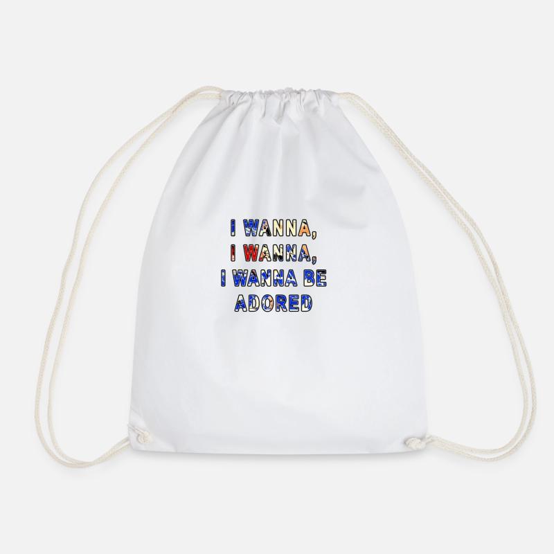 I Wanna Be Adored - Drawstring Bag - white