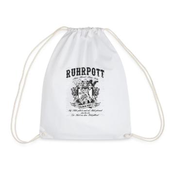Ruhrpott - Born on coal - Drawstring Bag - white - Front