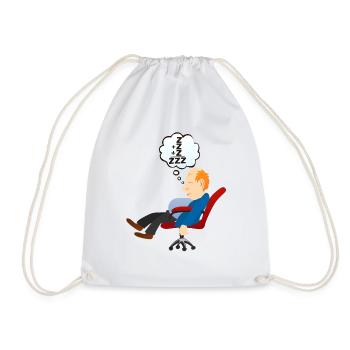 homme dort dormir sommeil chaise bureau sieste tra - Sac de sport léger - blanc - Devant