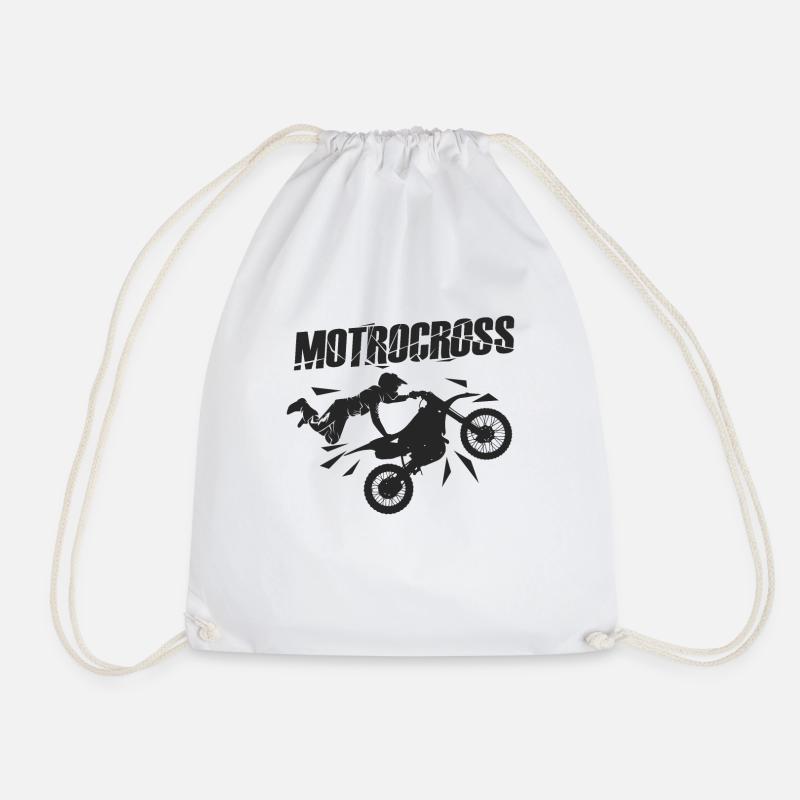 Motocross - Drawstring Bag - white