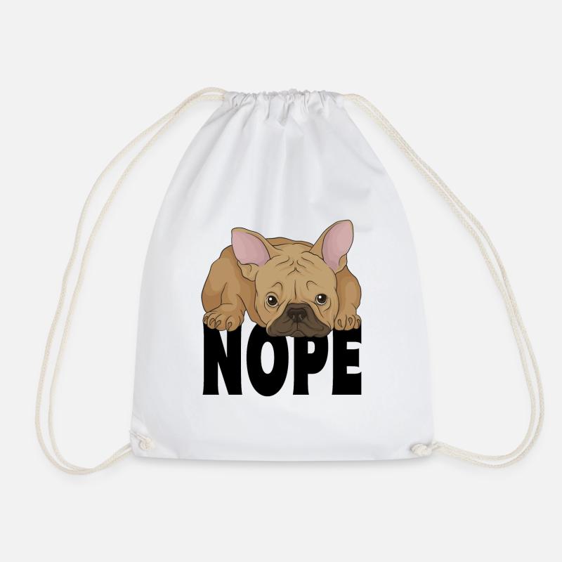 French bulldog - Drawstring Bag - white
