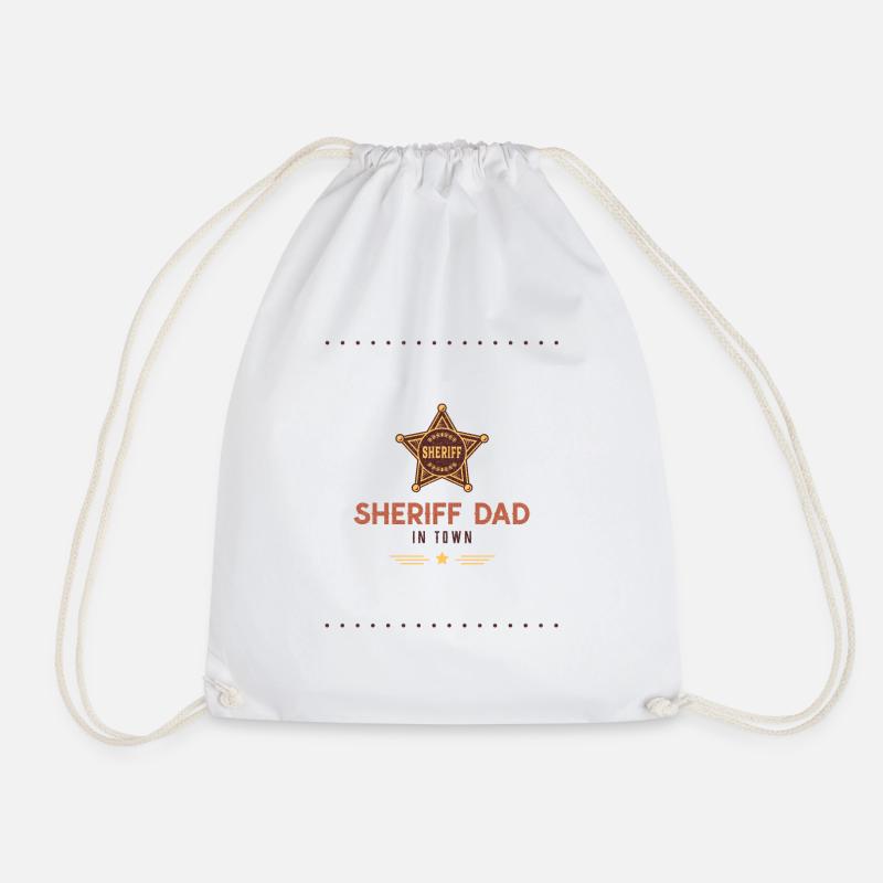 Sheriff Dad Vatertag Geschenk - Turnbeutel - Weiß