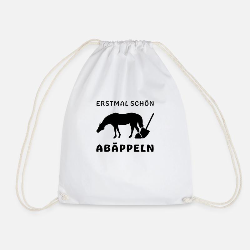Witziger Pferdespruch Abäppeln - Turnbeutel - Weiß