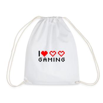 I love gaming - Drawstring Bag - white - Front