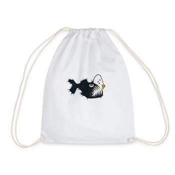 Anglefish Lampfish Pizza Humour Drôle de bande dessinée - Sac de sport léger - blanc - Devant