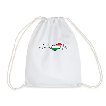 Hungary Heartbeat - Drawstring Bag - white - Front