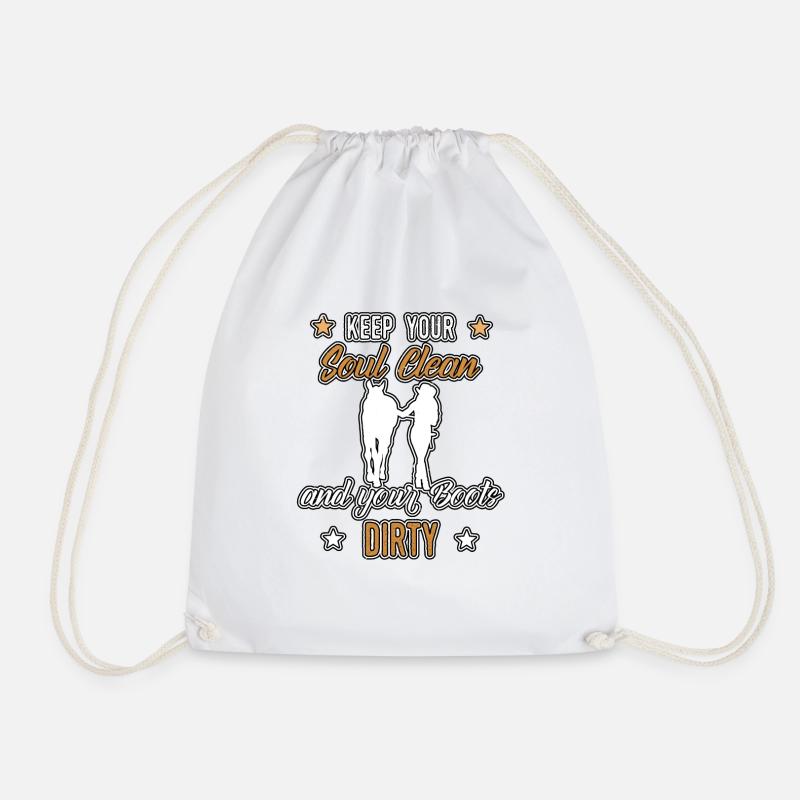 Country Line Dance Western - Drawstring Bag - white