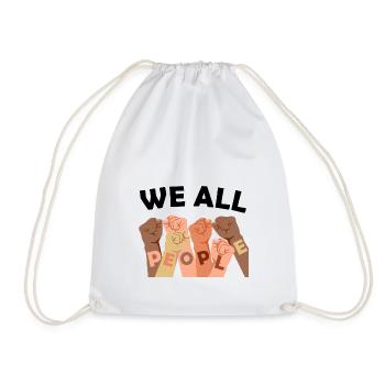 Against racism all people are the same - Drawstring Bag - white - Front