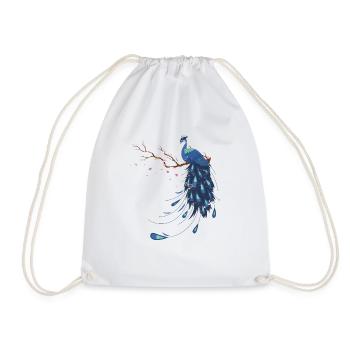 Oiseau paon inde - Sac de sport léger - blanc - Devant