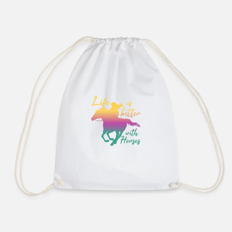 Life is better with horses - Turnbeutel - Weiß