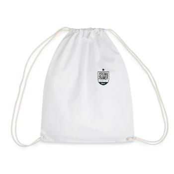 Personal trainer workout and fitness design - Drawstring Bag - white - Front