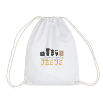 Fotografie und Jesus Christ Fotograf - Turnbeutel - Weiß - Vorne