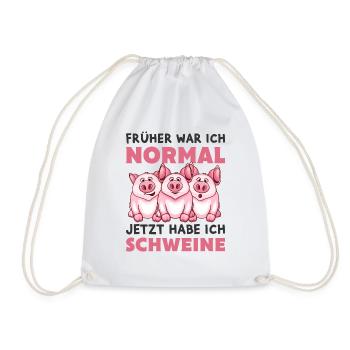 Schweine - Turnbeutel - Weiß - Vorne