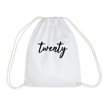 20th birthday 20 years vintage 2000 gift - Drawstring Bag - white - Front