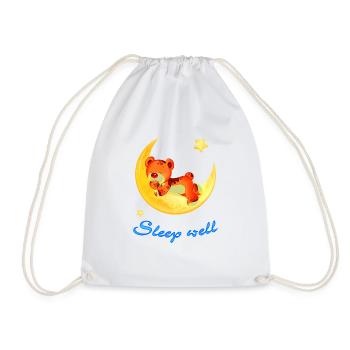 Dors bien - enfants, bébé, bonne nuit, dors bien - Sac de sport léger - blanc - Devant